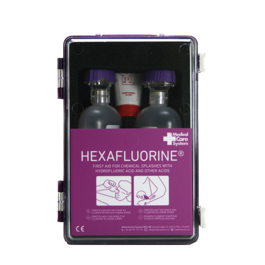 Hexafluorine Sköljstation (2x500ml, 1 Kalciumglukonat 40g)